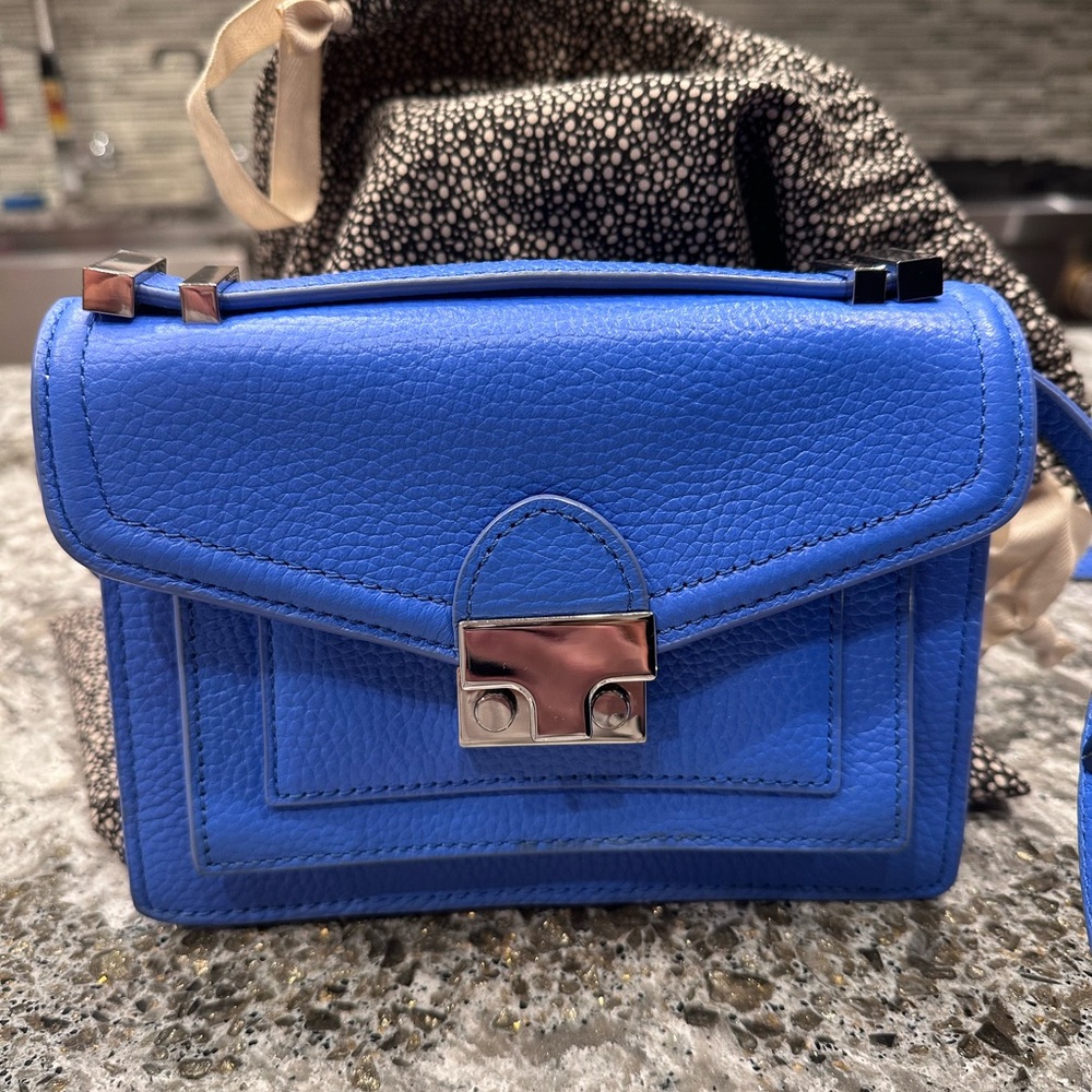 Loeffler Randall Blue Leather Crossbody Bag